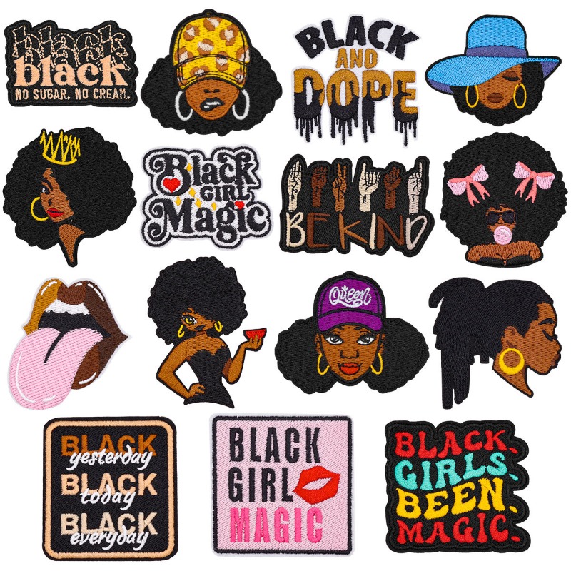 Embroidery On Black Shirt - Black Girl Magic Cool Face Woman