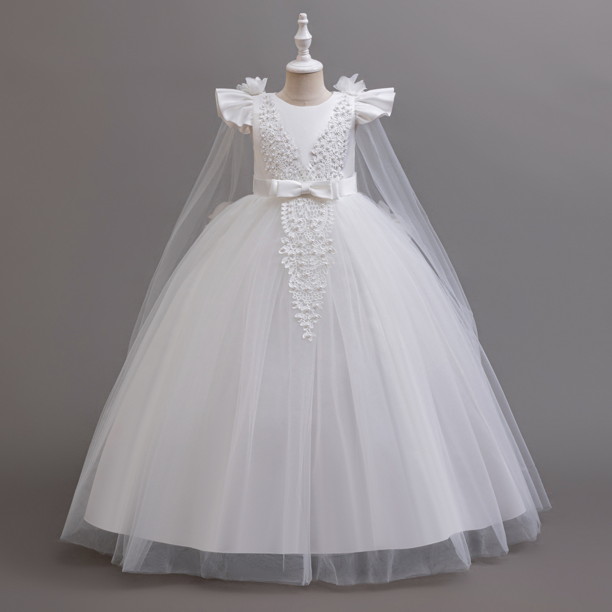 Embroidery White Dress - Flower Girl Dresses for Wedding Guest
