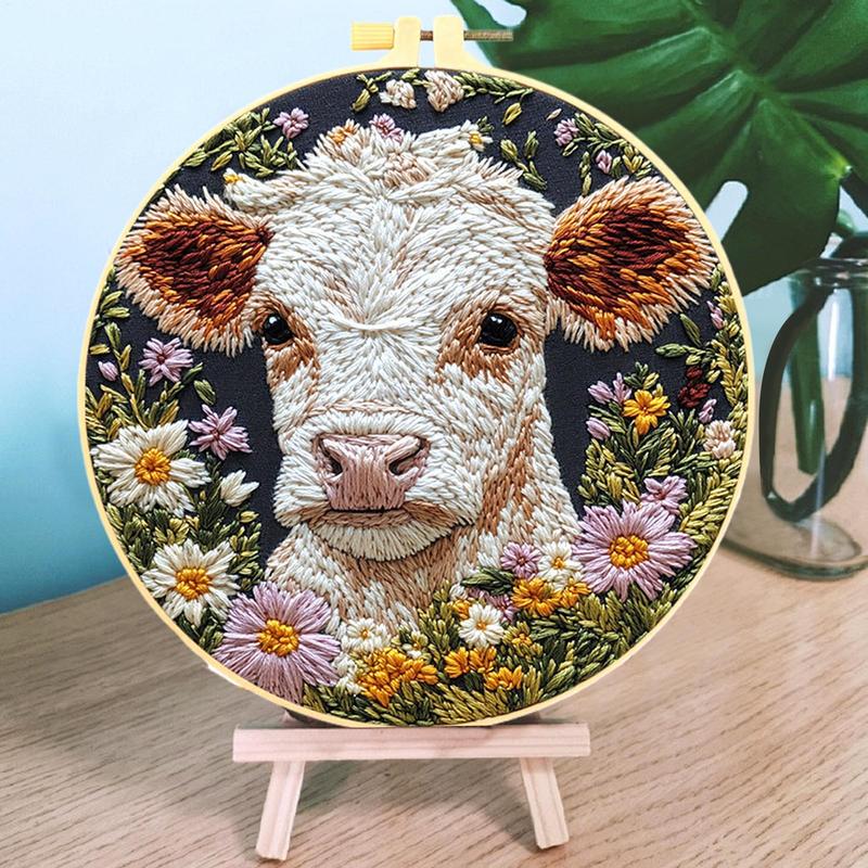 Embroidery Daisy Flower - Embroidery Kits For Adults Cow Daisy