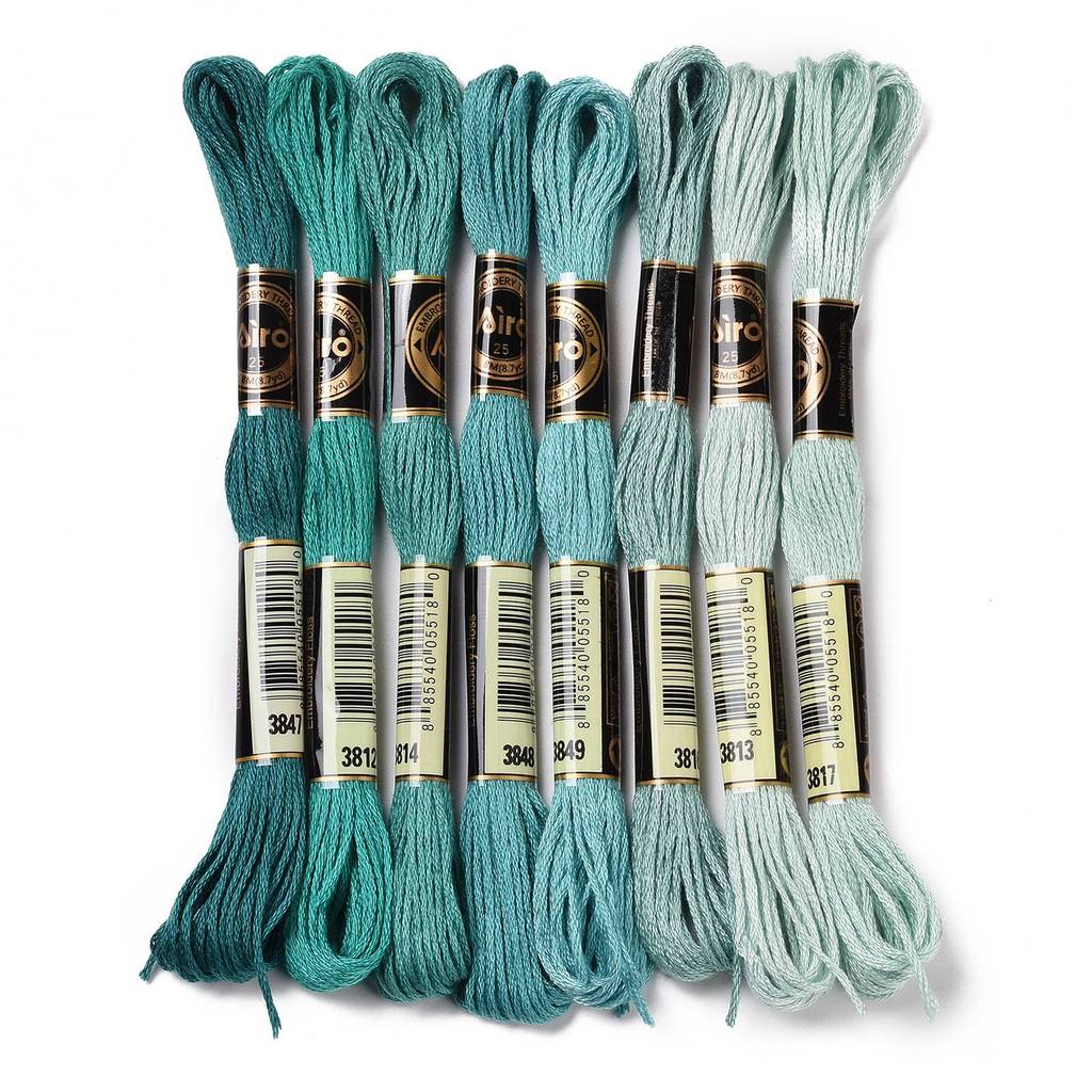 Embroidery Thread - 1Set 8 Skeins 0.5mm 6-Ply Polyester