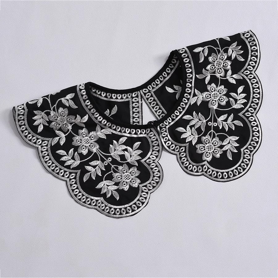 Embroidery On Black Shirt - New European style stand shirt collar