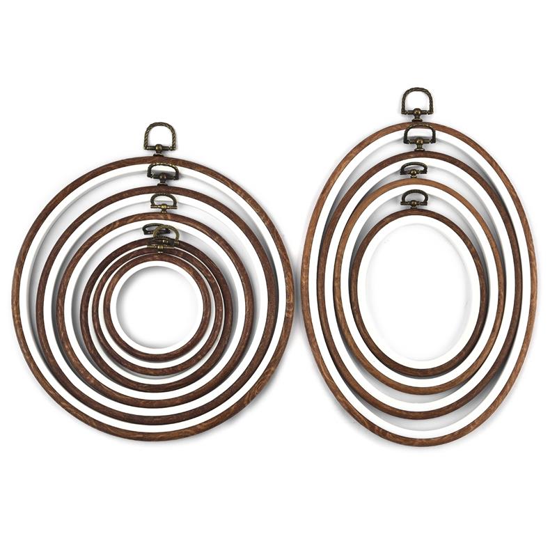 Round Oval Wooden Color Embroi - Embroidery Hoop Stand 评论和价格
