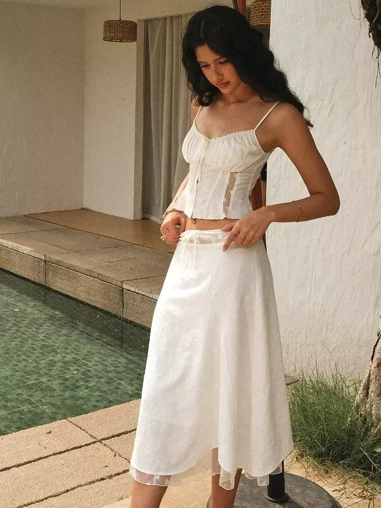 Chicheca Summer White Dress Se - Embroidery White Dress 评论和价格