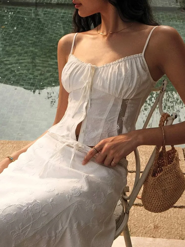 Chicheca Summer White Dress Se - Embroidery White Dress 评论和价格