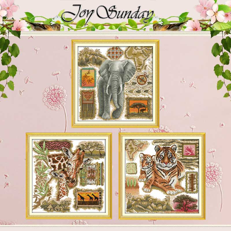 African Animals CountedCross S - Embroidery Kurta Men 评论和价格