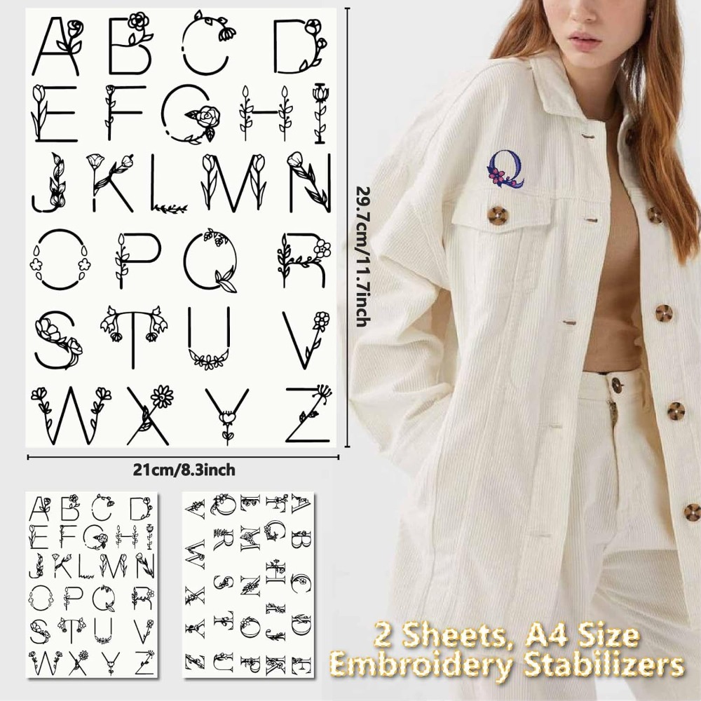 Letter A-Z Water Soluble Embro - Embroidery Paper 评论和价格