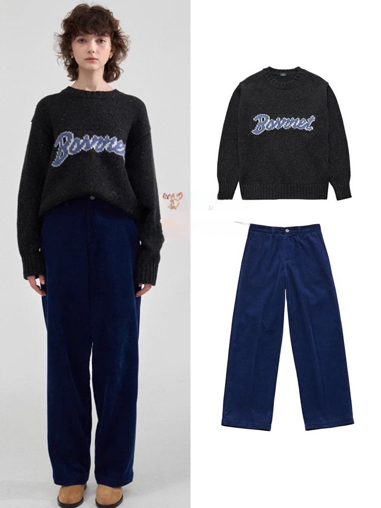 Women's Wool Knit Sweater roun - Embroidery Moisturizer 评论和价格