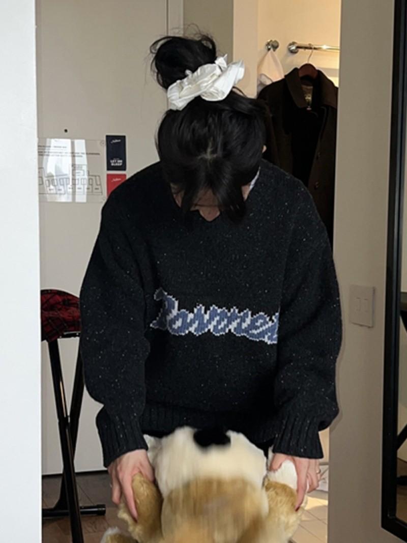 Women's Wool Knit Sweater roun - Embroidery Moisturizer 评论和价格