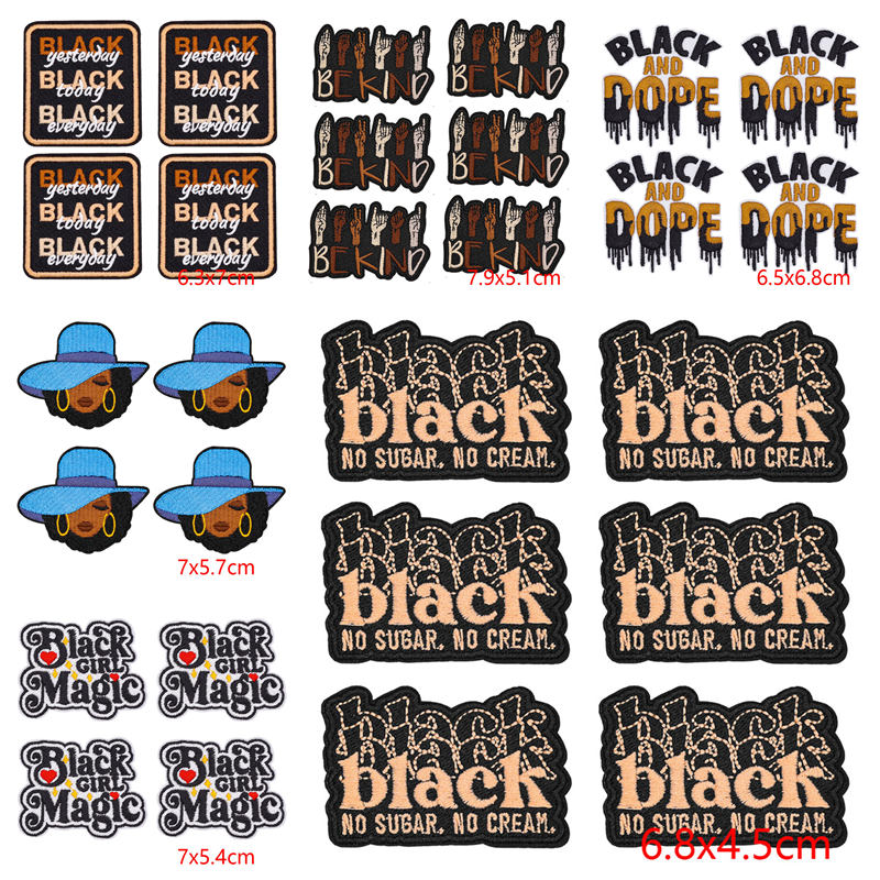 10PCS/Lots Black Girl Magic Co - Embroidery On Black Shirt 评论和价格
