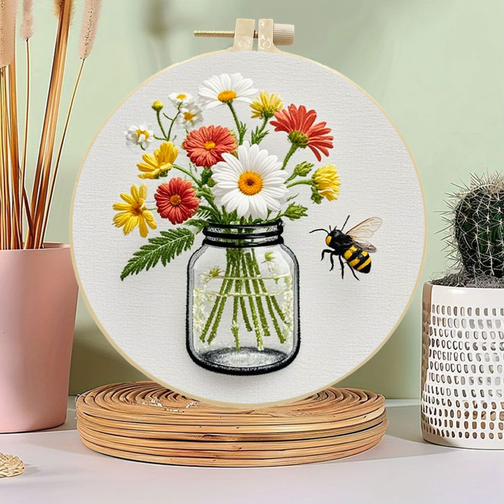 1PCS Diy Embroidery Kits Daisy - Embroidery Daisy Flower 评论和价格