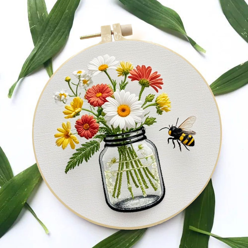 1PCS Diy Embroidery Kits Daisy - Embroidery Daisy Flower 评论和价格