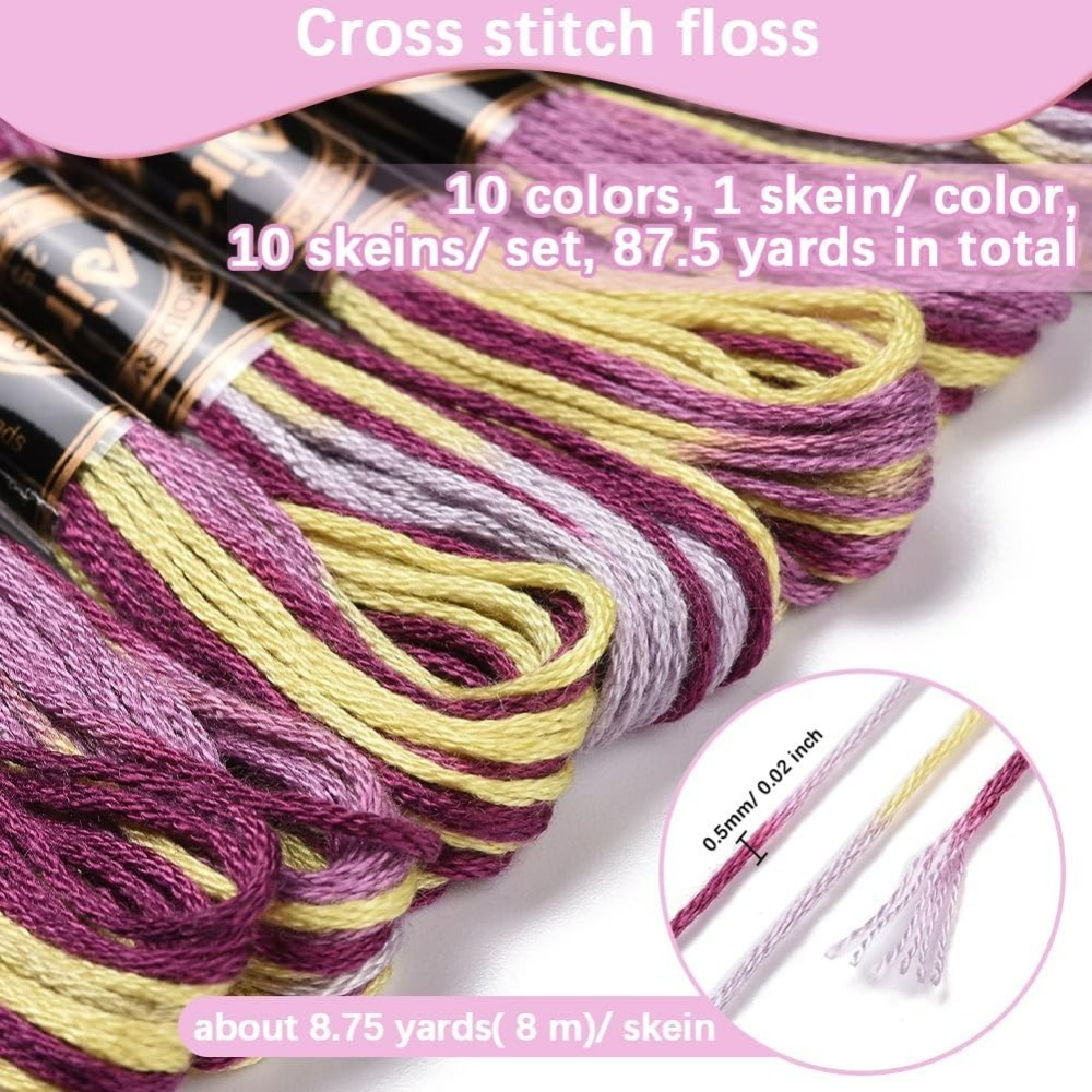 6 Strands Purple Variegated Em - Embroidery Thread 评论和价格