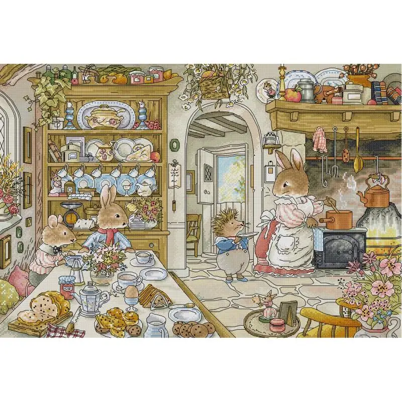 Rabbit's Kitchen Cartoon Anima - Embroidery Kurta Men 评论和价格