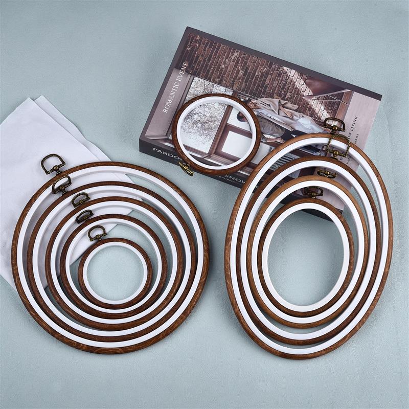 Sewing Tool Round Oval Wooden  - Embroidery Hoop Stand 评论和价格