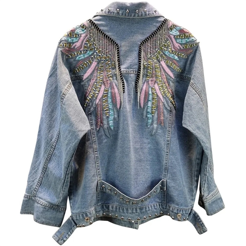 2024 New AutumnFashion Rivet W - Embroidery Jacket Jeans 评论和价格