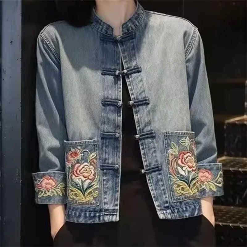 Spring Autumn Beautiful Embroi - Embroidery Jacket Jeans 评论和价格