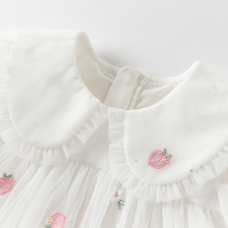 Dave Bella Girls Baby Mesh Pri - Embroidery White Dress 评论和价格