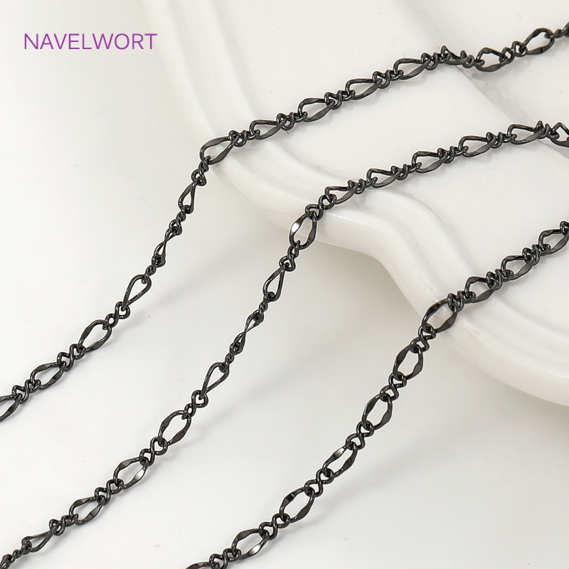 Black Color Oval Thin Chains F - Embroidery Art 评论和价格