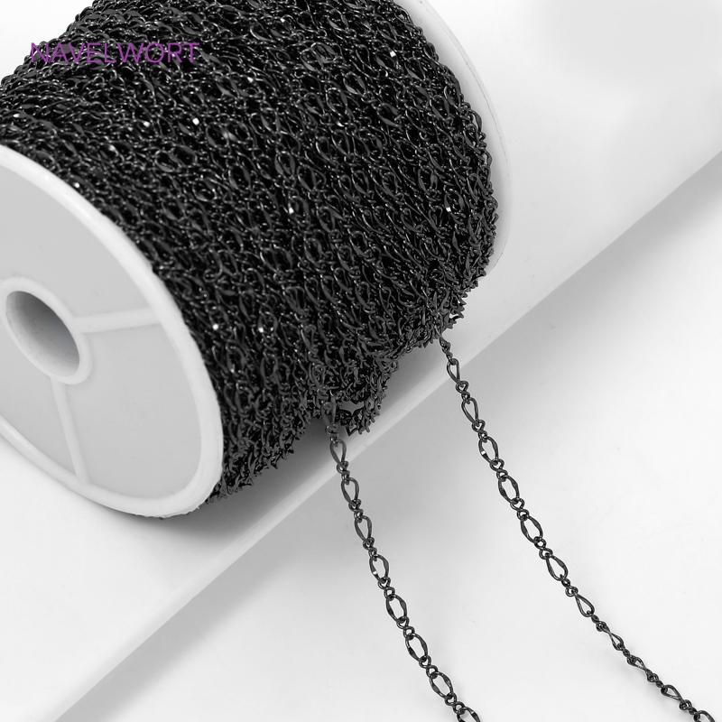 Black Color Oval Thin Chains F - Embroidery Art 评论和价格