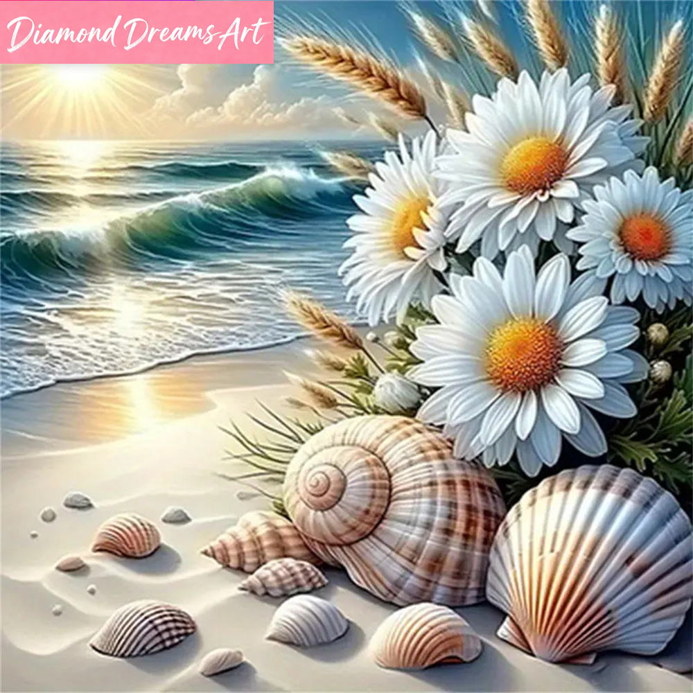 Diamond Painting Seaside Lands - Embroidery Daisy Flower 评论和价格