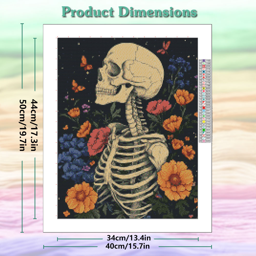 11CT Daisy Skeleton Cross Stit - Embroidery Daisy Flower 评论和价格