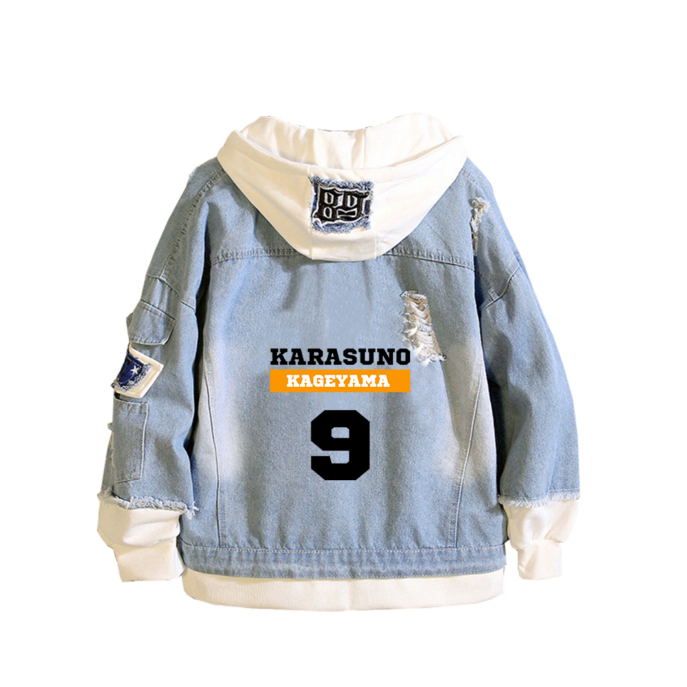 Haikyuu Karasuno VBC Print Wom - Embroidery Jacket Jeans 评论和价格