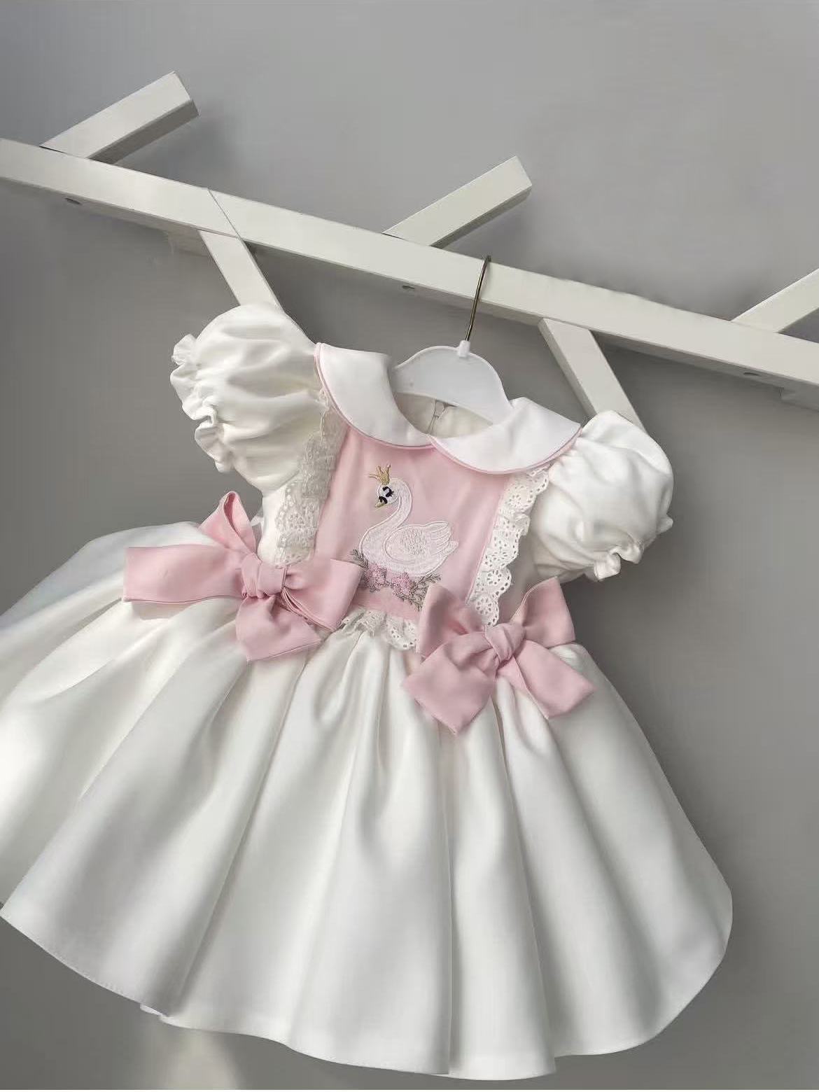 0-12Y Baby Girl Summer White S - Embroidery White Dress 评论和价格