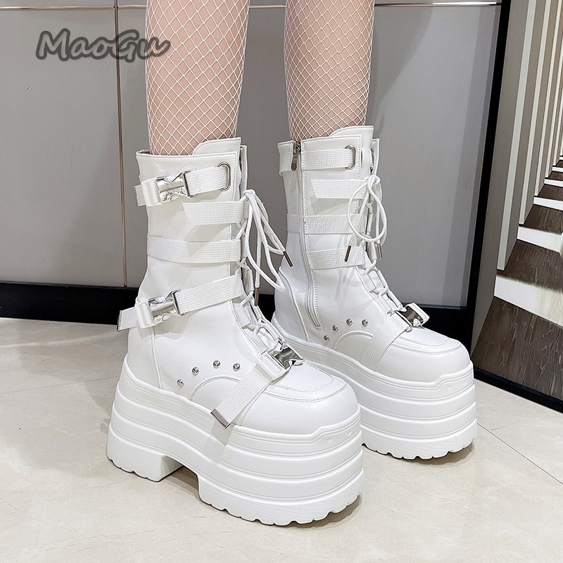Fashion Design Super High Wome - Embroidery White 评论和价格
