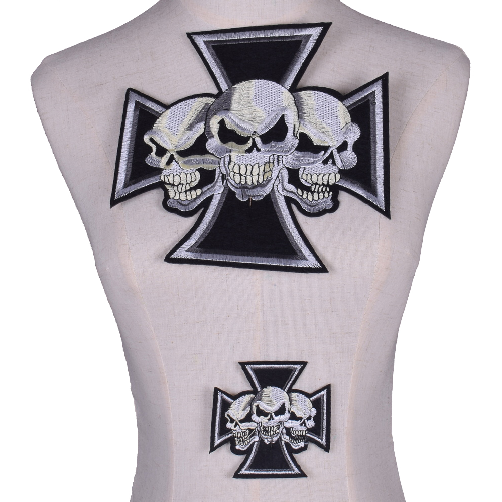 2Pcs Ghost Skull Embroidery Pa - Embroidery On Black Shirt 评论和价格