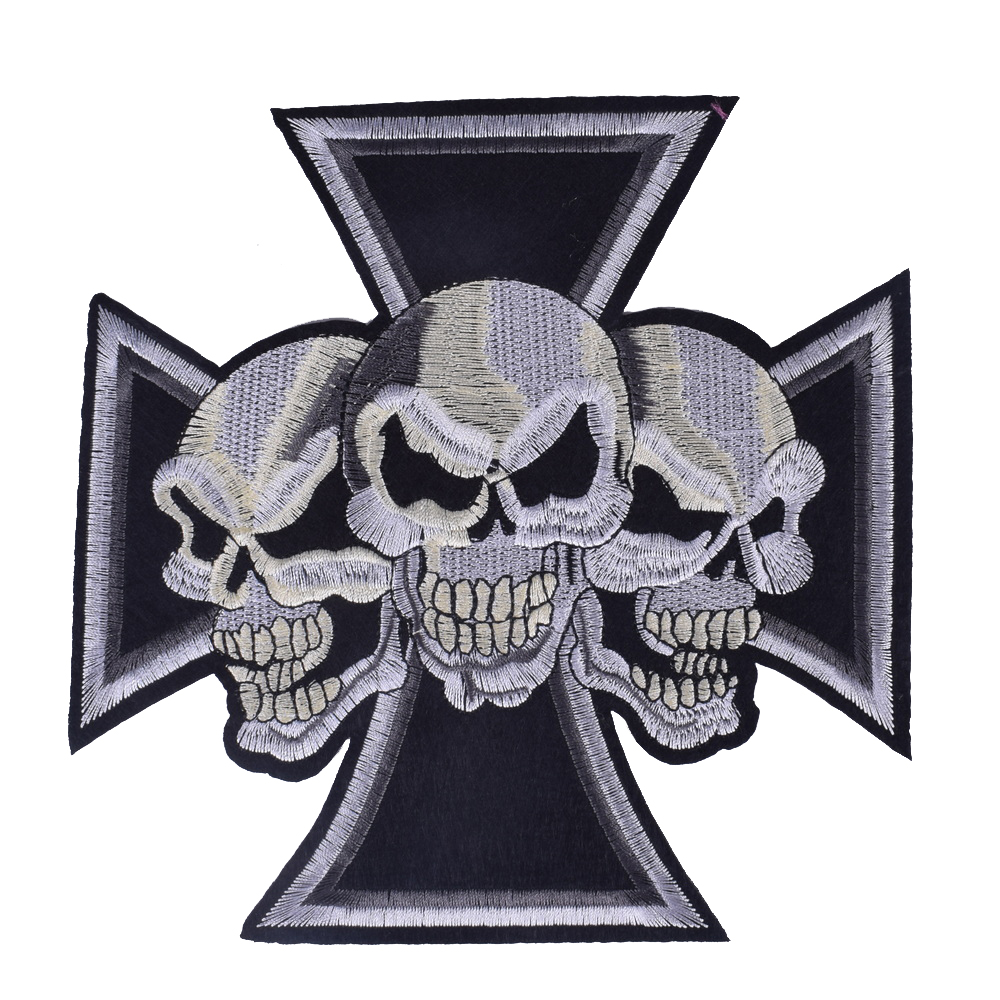 2Pcs Ghost Skull Embroidery Pa - Embroidery On Black Shirt 评论和价格
