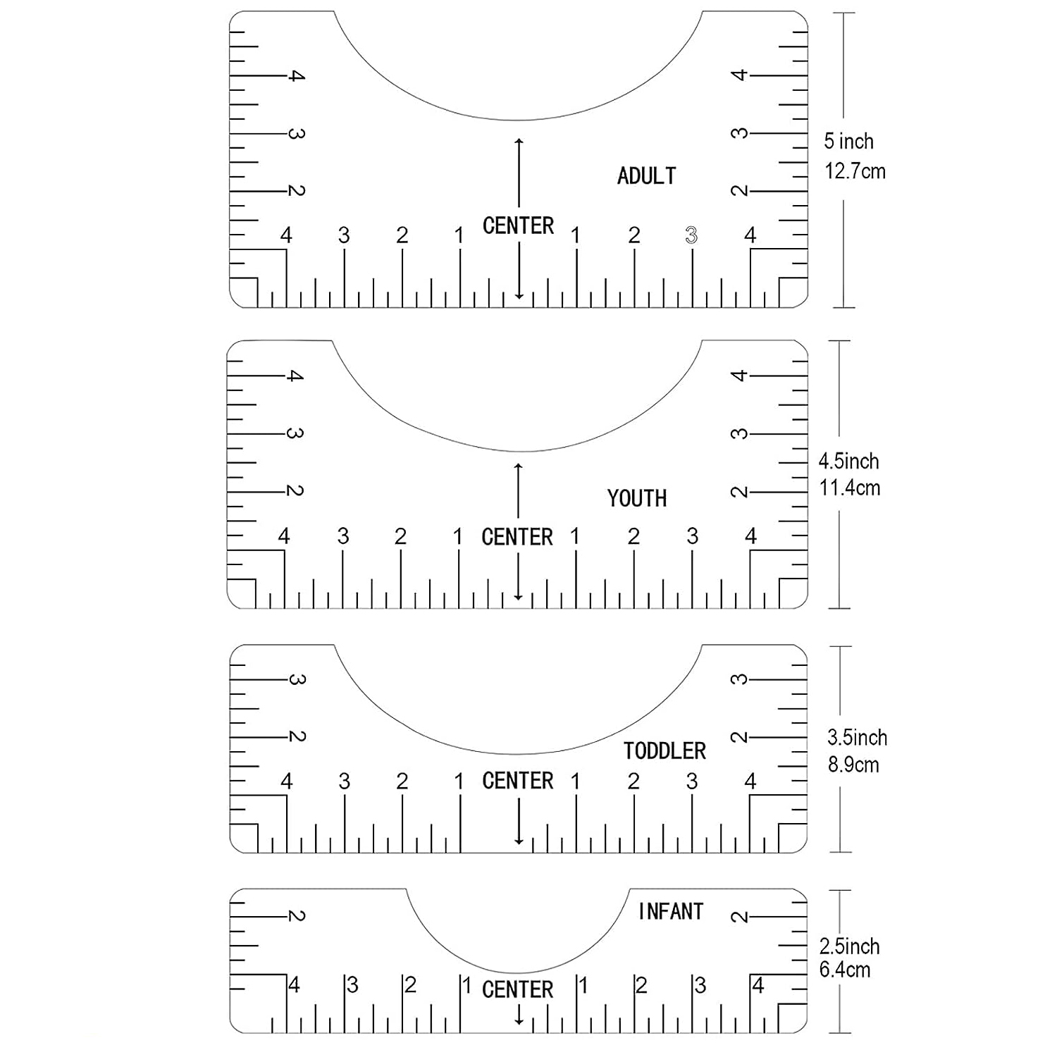 Transparent 4Pcs T-Shirt Ruler - Embroidery Hub 评论和价格