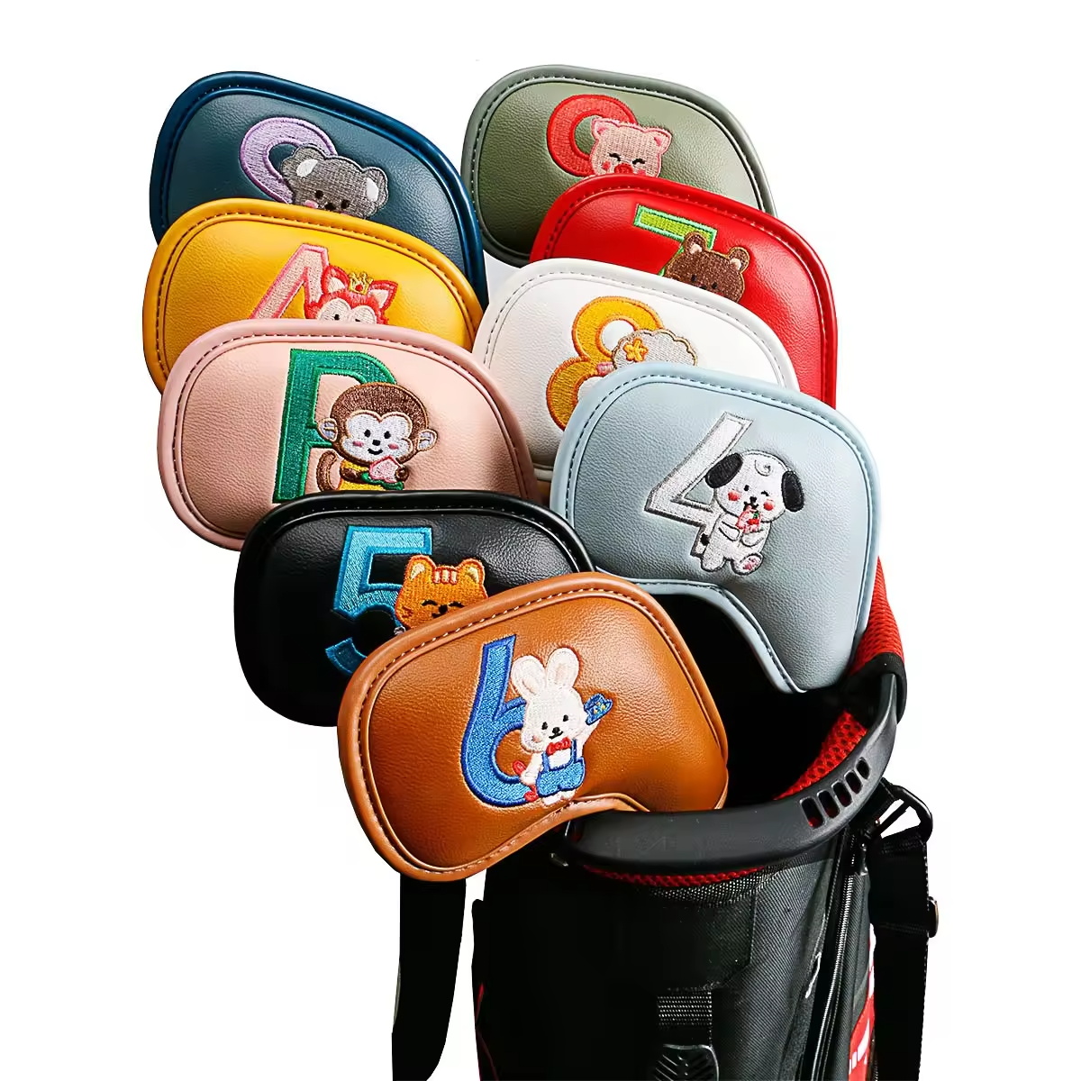 9Pcs Cute Cartoon Animal Golf  - Embroidery Gift 评论和价格