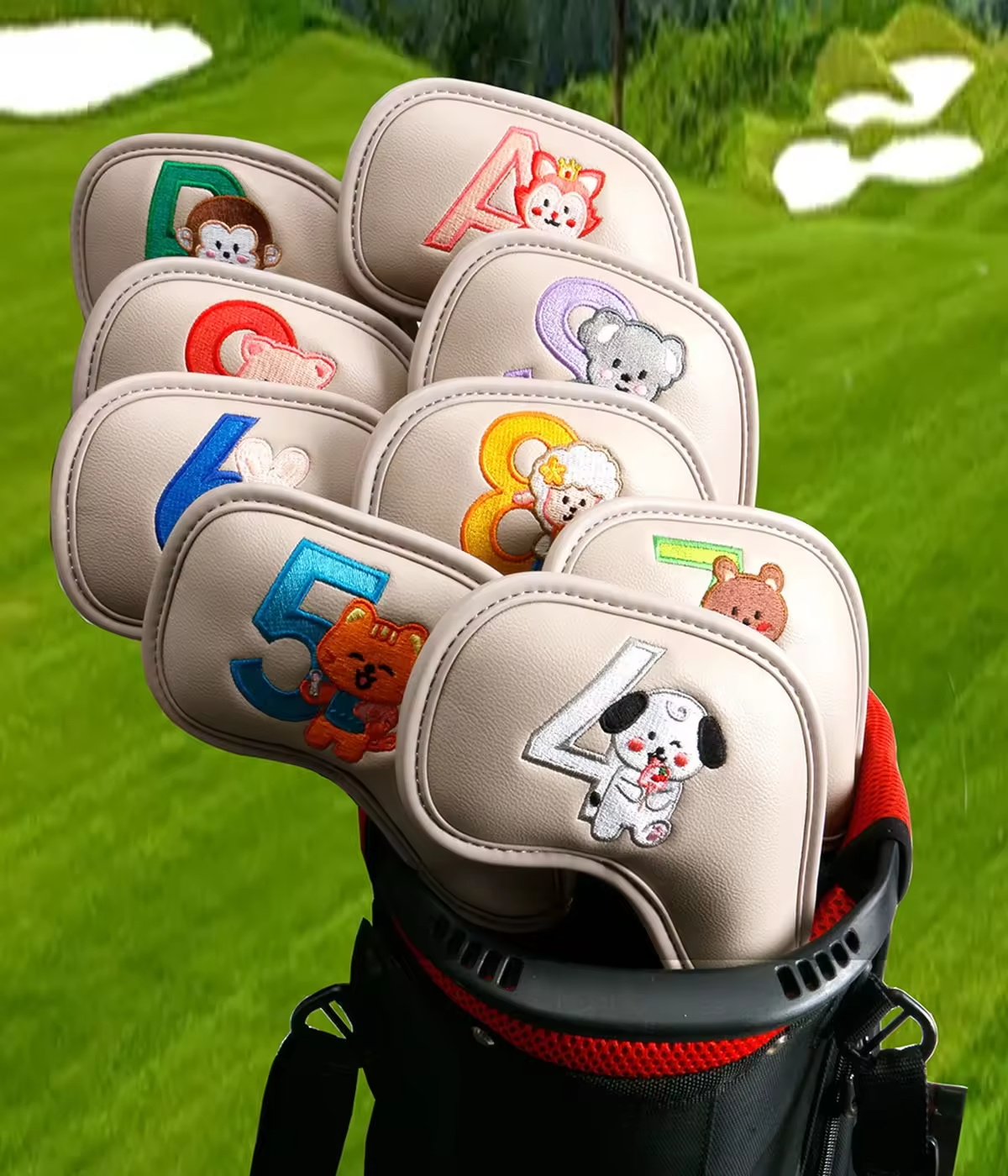9Pcs Cute Cartoon Animal Golf  - Embroidery Gift 评论和价格