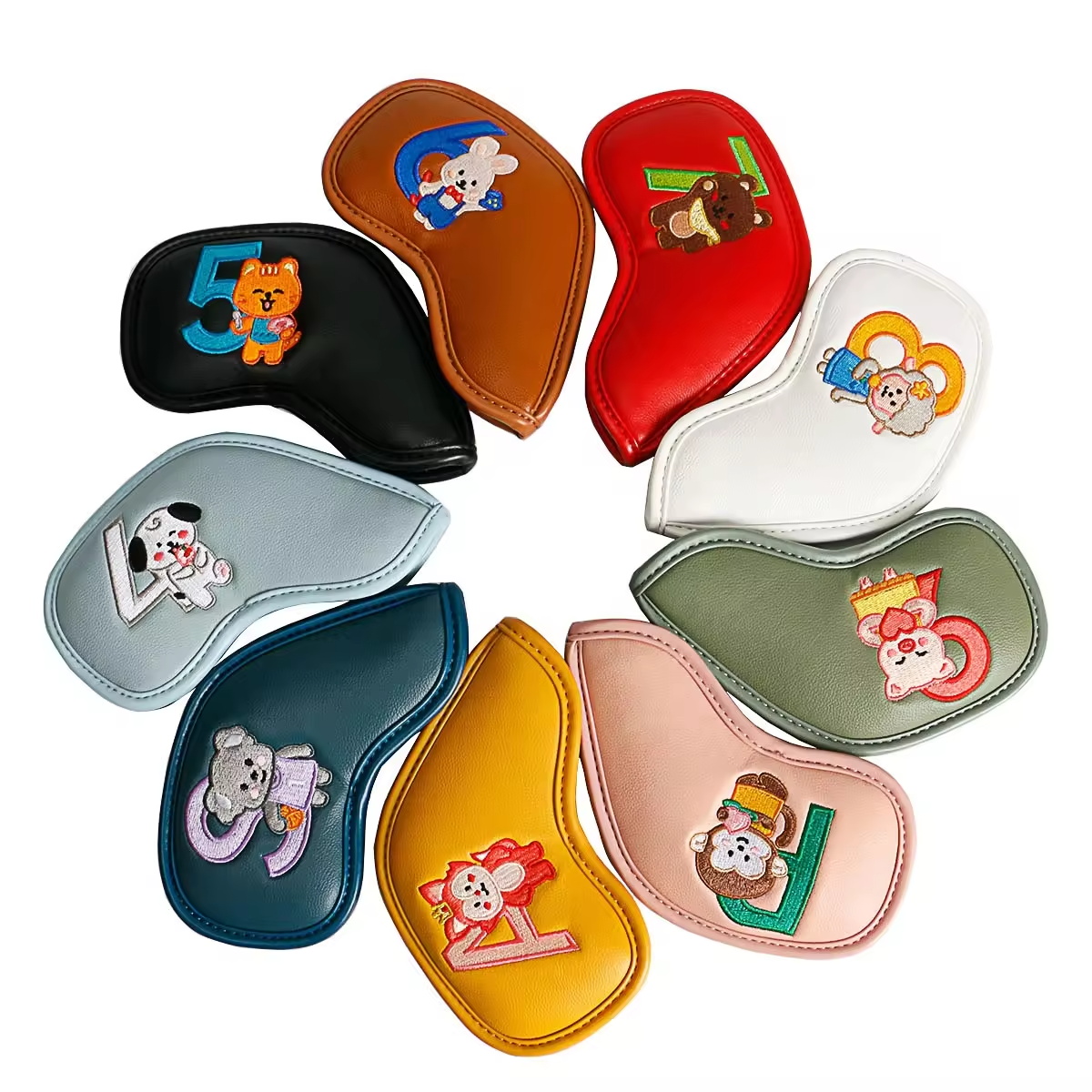 9Pcs Cute Cartoon Animal Golf  - Embroidery Gift 评论和价格