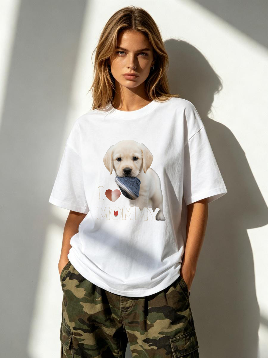 T-Shirt Animal Print Relaxed U - Embroidery Moisturizer 评论和价格