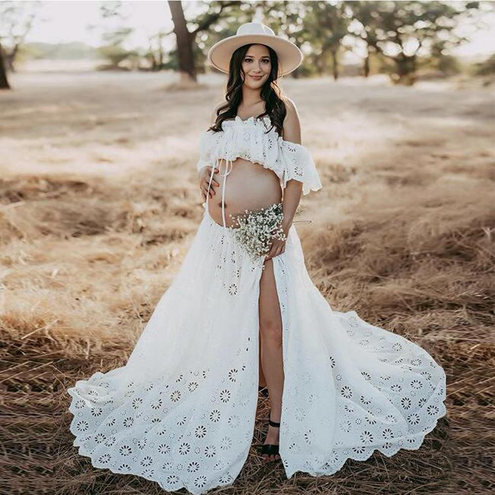 Plus Size Maternity Dresses Ph - Embroidery White Dress 评论和价格